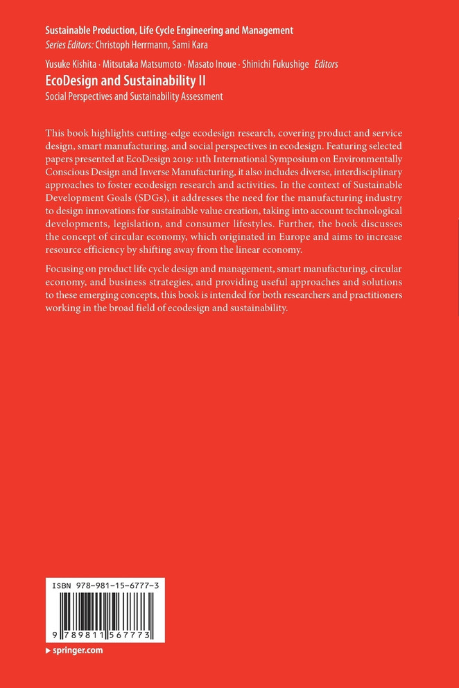 EcoDesign and Sustainability II