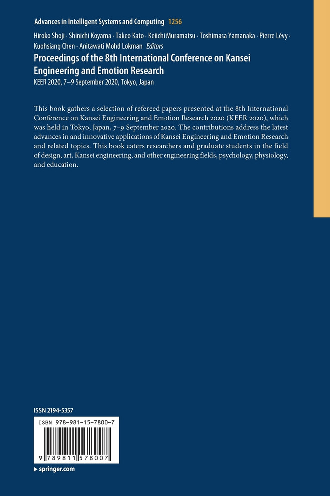 Proceedings of the 8th International Conference on Kansei Engineering and Emotion Research