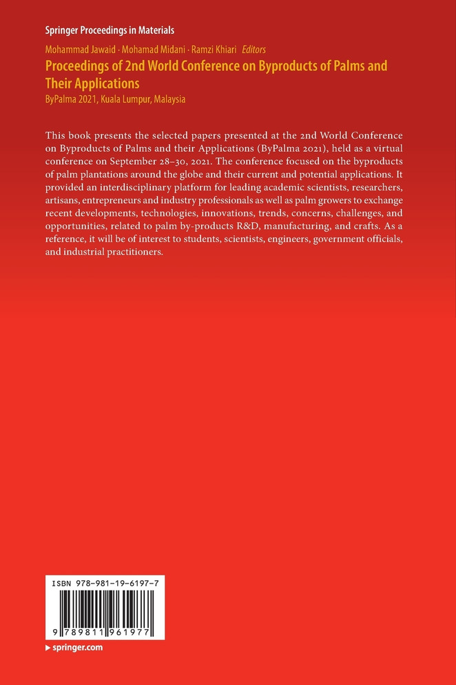 Proceedings of 2nd World Conference on Byproducts of Palms and Their Applications