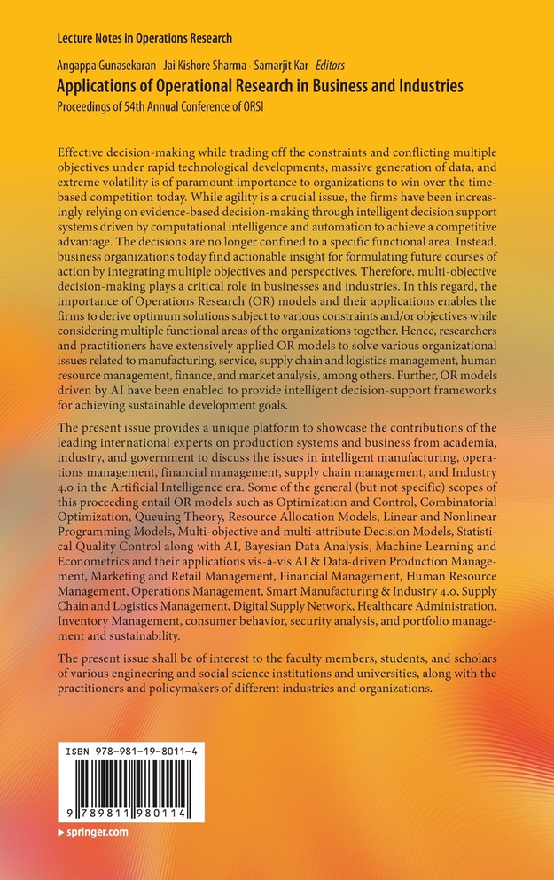 Applications of Operational Research in Business and Industries
