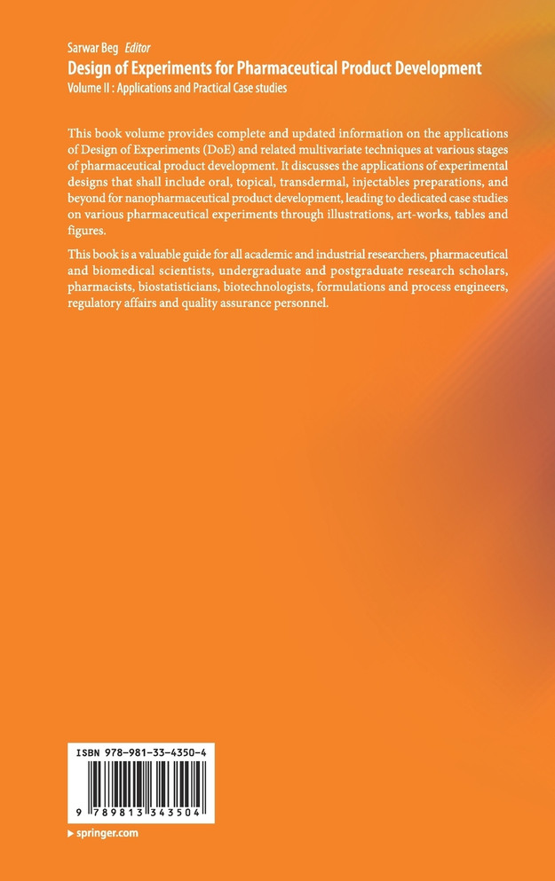 Design of Experiments for Pharmaceutical Product Development