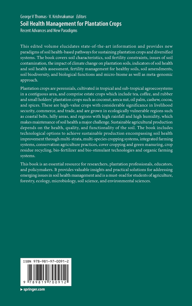 Soil Health Management for Plantation Crops