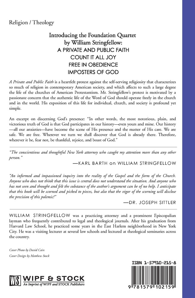 A Private and Public Faith