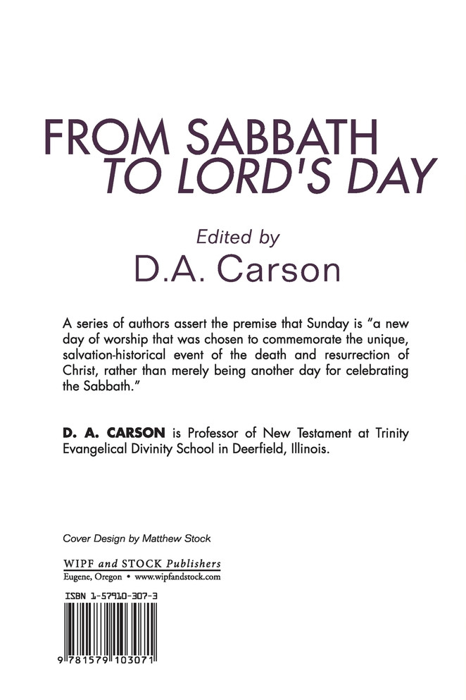 From Sabbath to Lord's Day