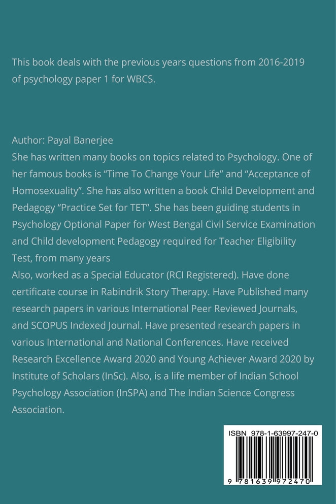 Previous Years Solved Papers-Psychology Paper 1