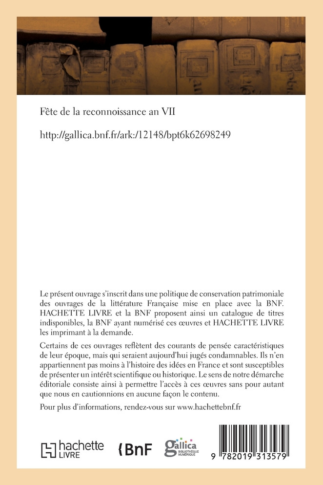 Fête de la reconnoissance an VII