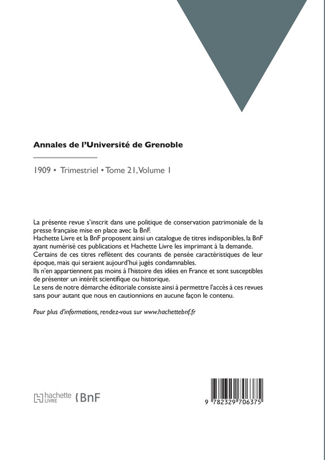 Annales de l'Université de Grenoble
