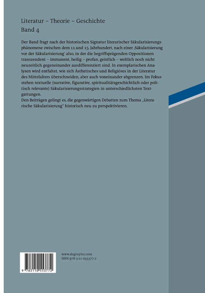 Literarische Säkularisierung im Mittelalter