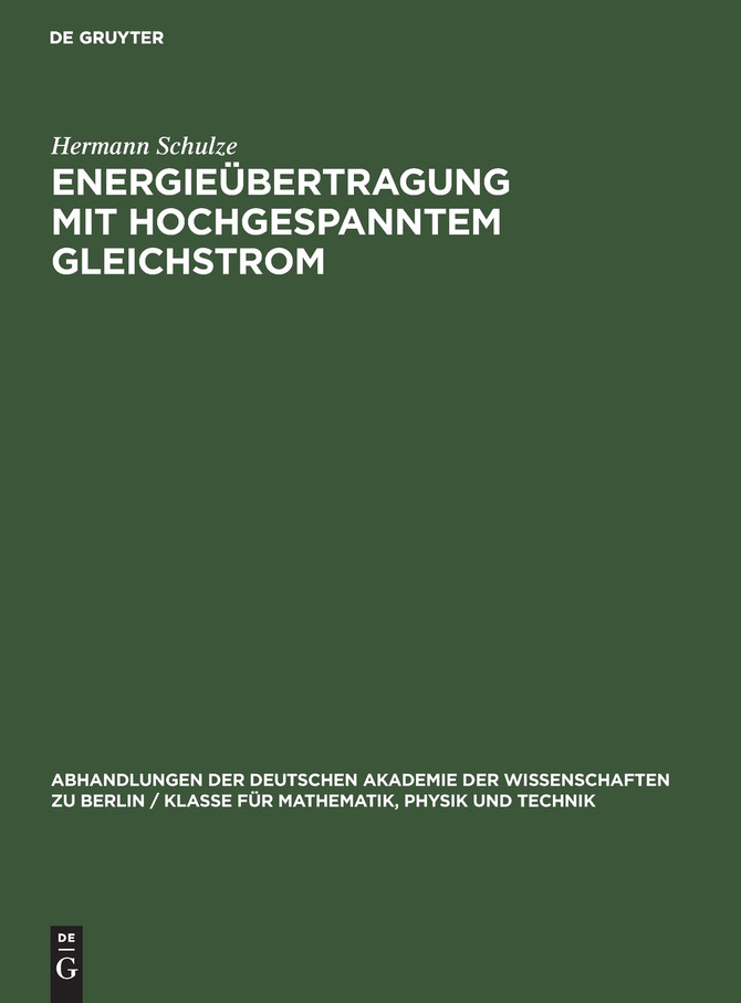 Energieübertragung mit hochgespanntem Gleichstrom