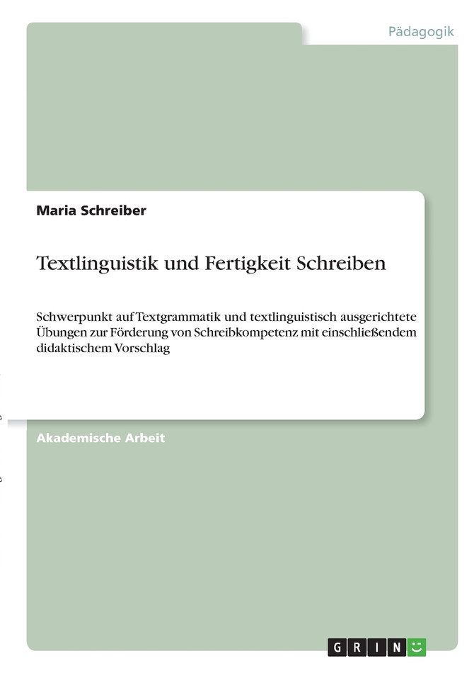 Textlinguistik und Fertigkeit Schreiben
