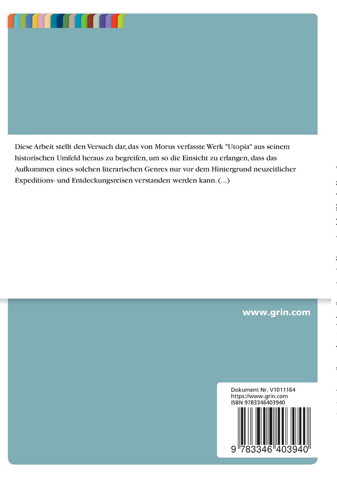 Genese des utopischen Genres. Amerigo Vespucci und der "Mundus Novus"