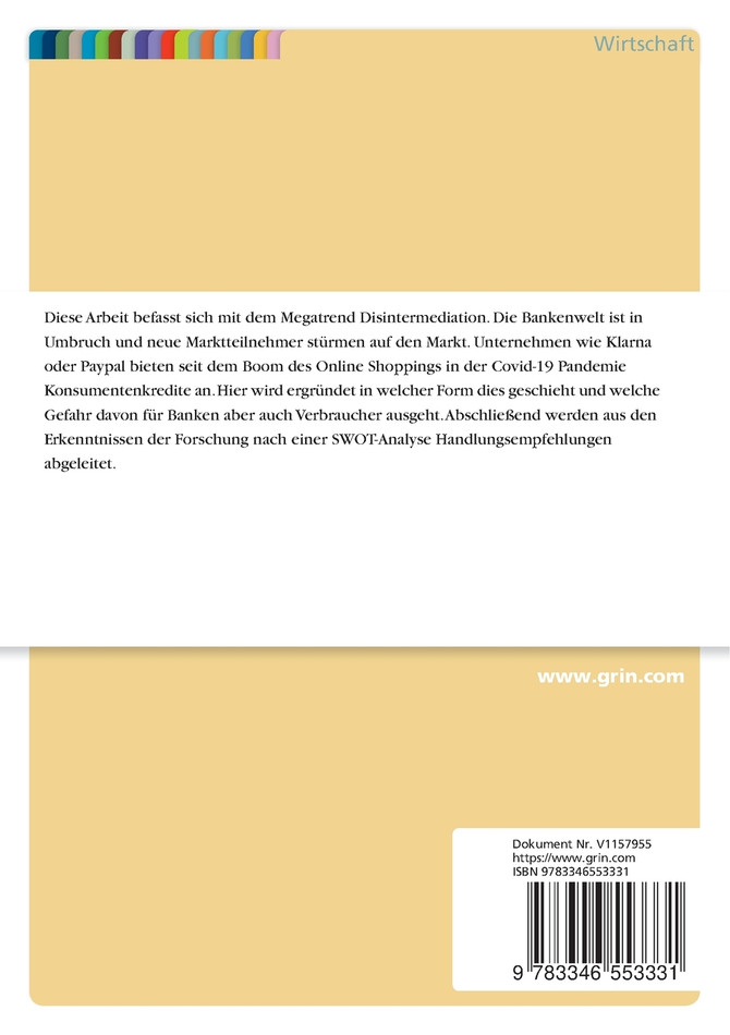 Disintermediation am Beispiel digitaler Kreditprozesse