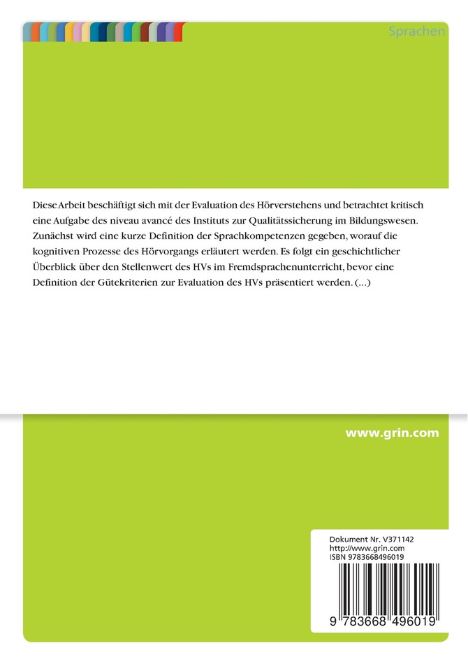 Die Evaluation des Hörverstehens im Fremdsprachenunterricht. Analyse einer IQB-Aufgabe im Fach Französisch