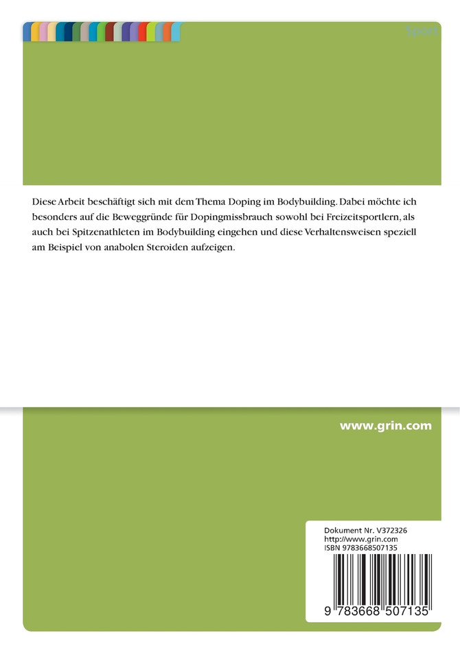 Doping im Bodybuilding am Beispiel von Anabolika