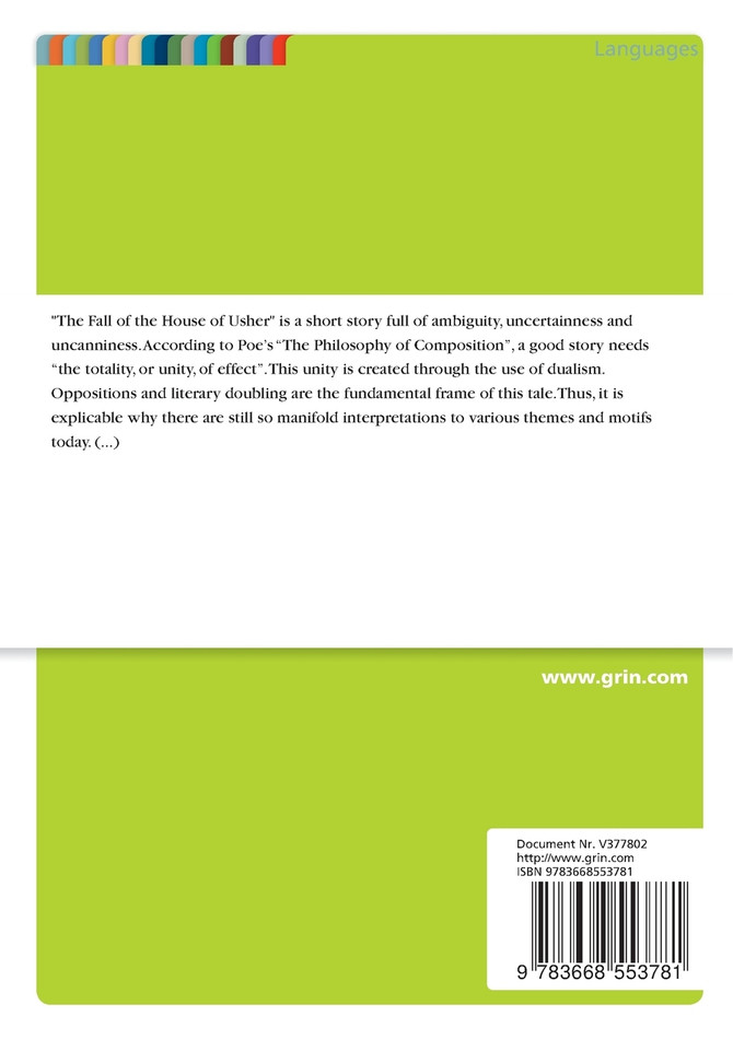 The doubled narrator. Uncanny doubling in "The Fall of the House of Usher"