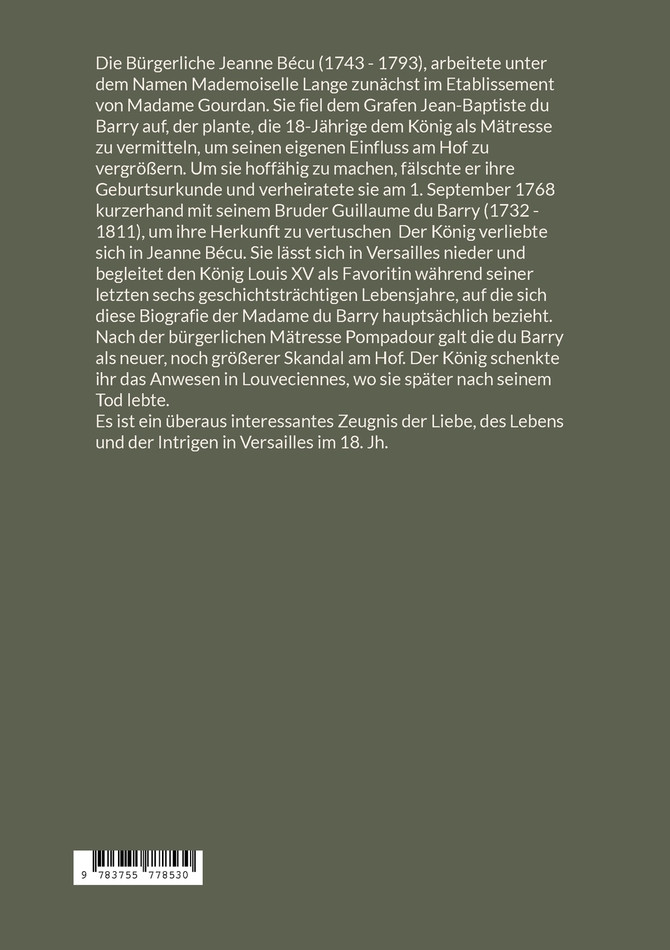 Memoiren der Comtesse Du Barry