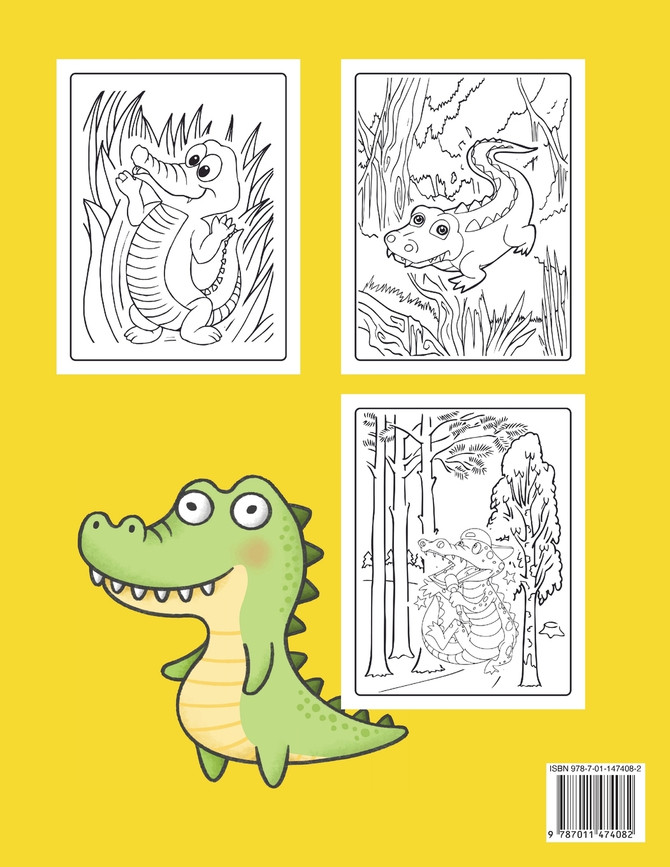 lindo libro de colorear de cocodrilo para niños de 4 a 12 años