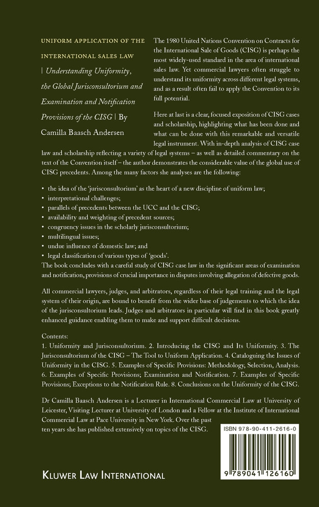 Understanding the Uniformity of the International Sales Law