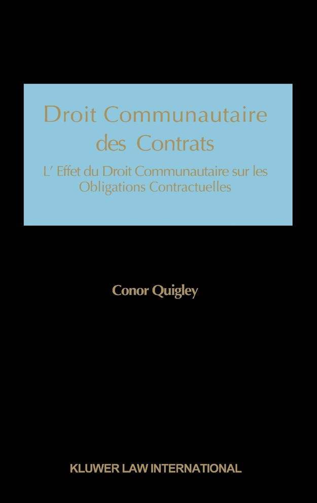 Droit Communautaire Des Contrats