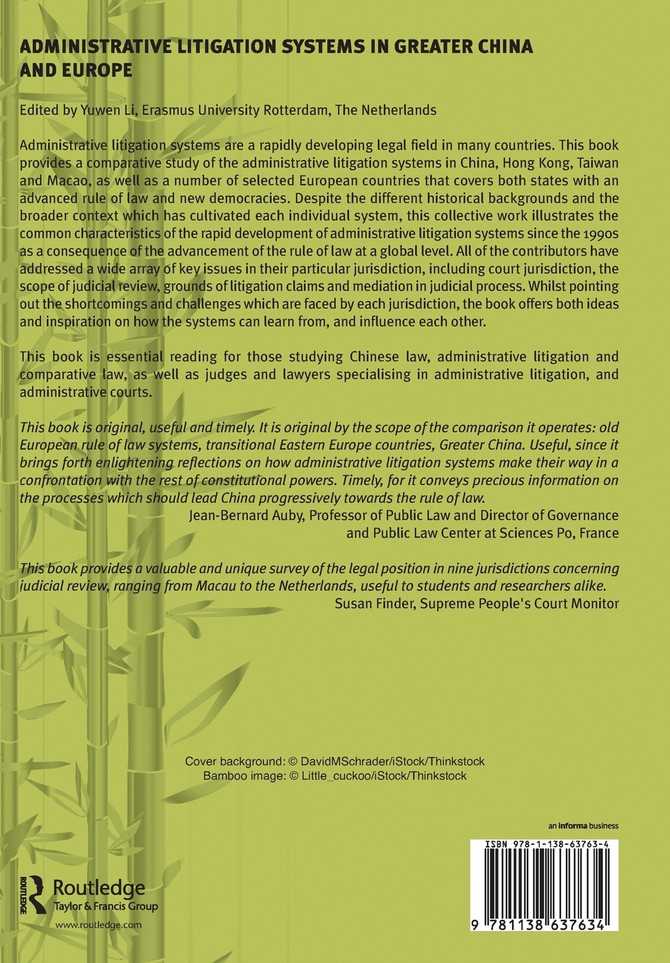 Administrative Litigation Systems in Greater China and Europe