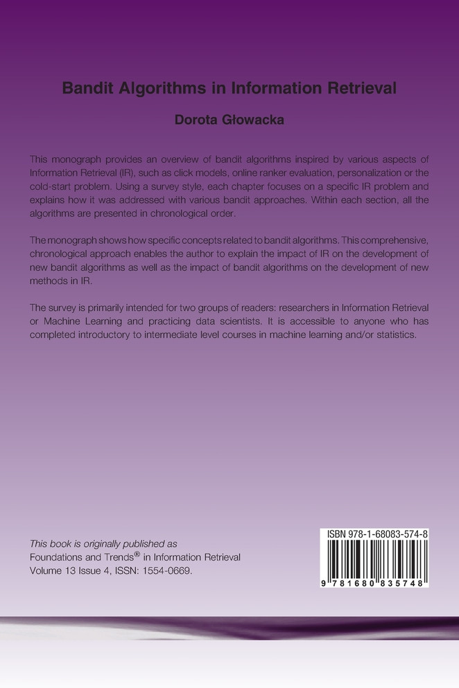 Bandit Algorithms in Information Retrieval