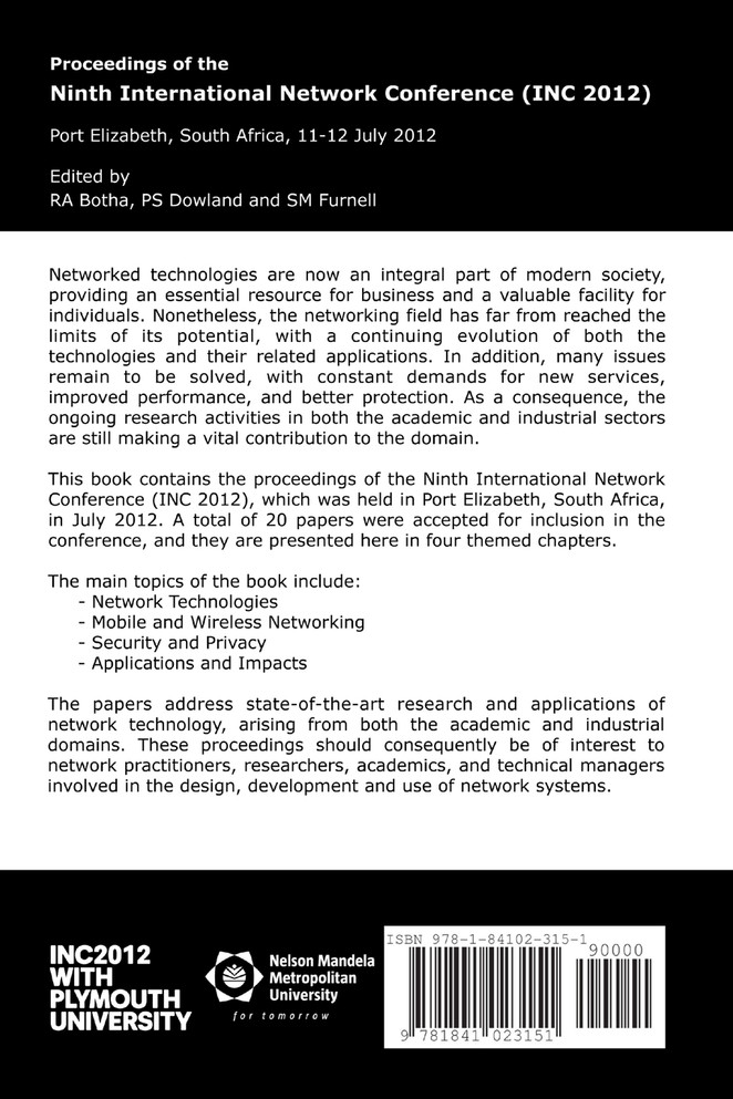 Proceedings of the Ninth International Network Conference (INC 2012)