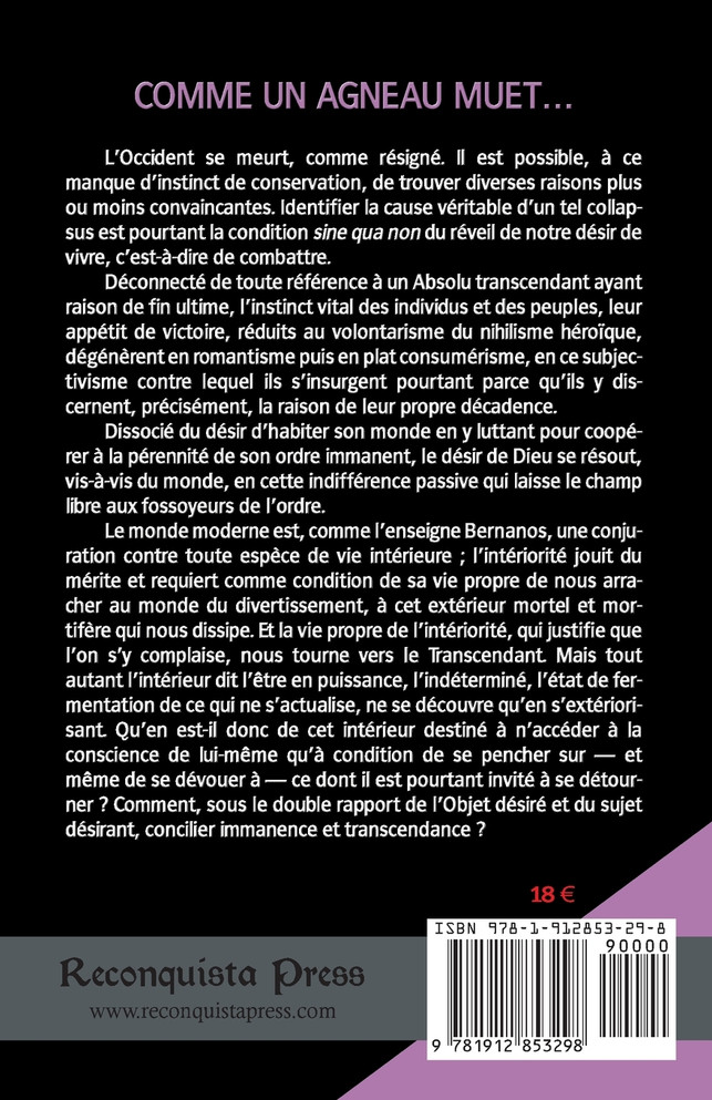 Comme un agneau muet...