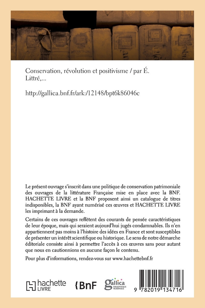 Conservation, révolution et positivisme