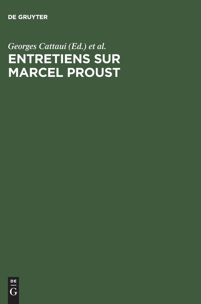 Entretiens sur Marcel Proust