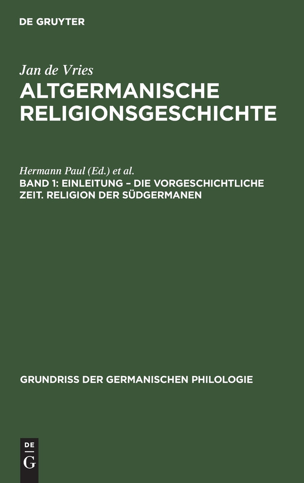 Einleitung - die Vorgeschichtliche Zeit. Religion der Südgermanen