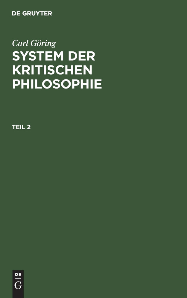 System der kritischen Philosophie System der kritischen Philosophie