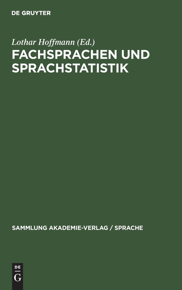 Fachsprachen und Sprachstatistik