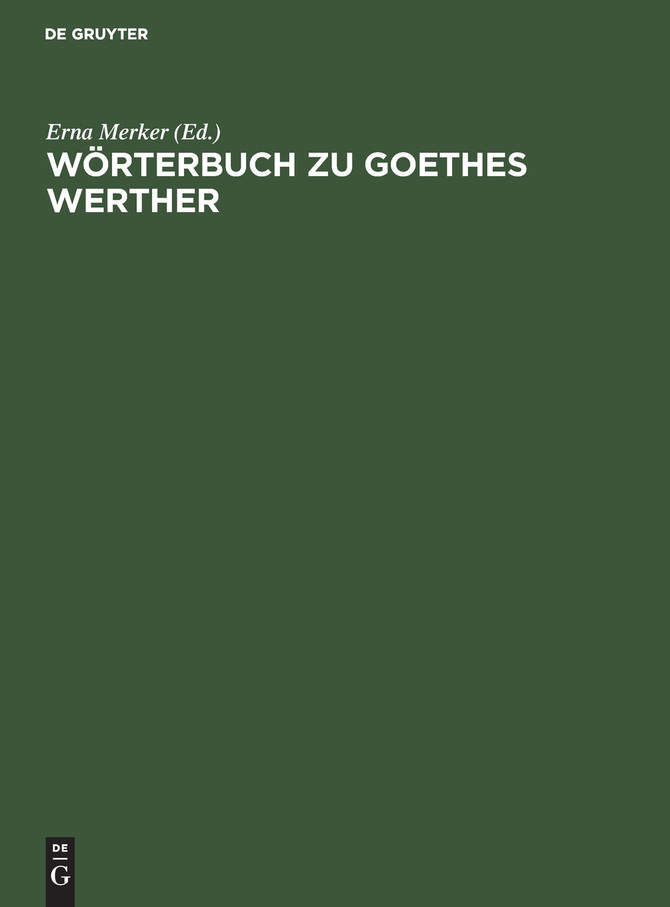 Wörterbuch zu Goethes Werther