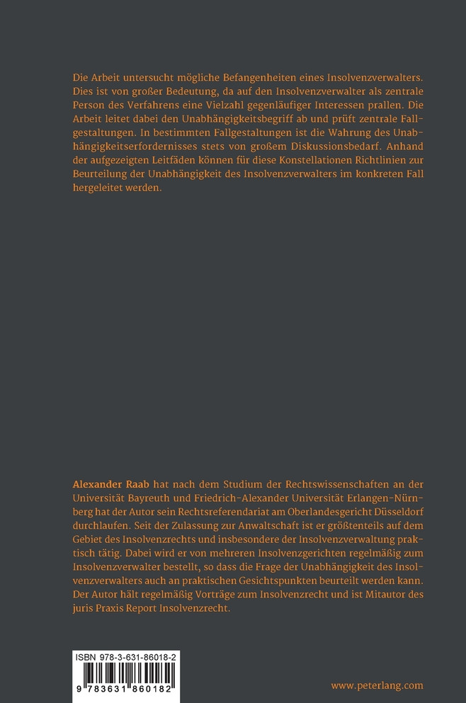 Die Unabhaengigkeit des Insolvenzverwalters
