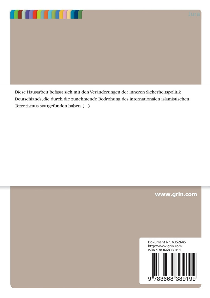 Die Veränderungen der Sicherheitspolitik Deutschlands. Eine Reaktion auf den internationalen Terrorismus