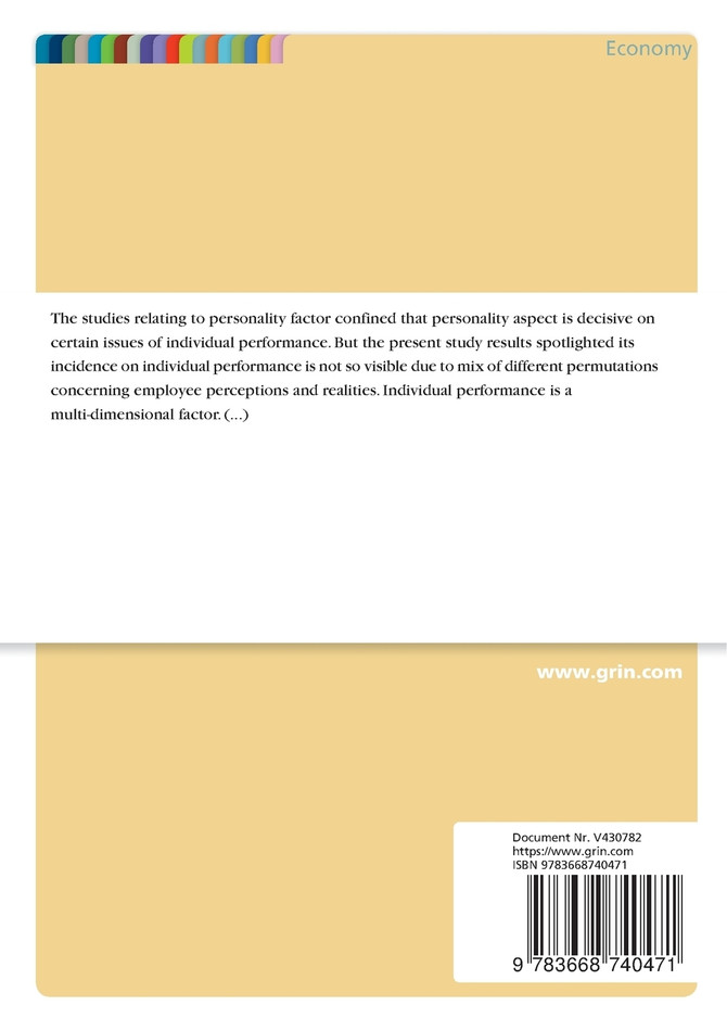 Personality & Work Performance. Evidence Based Analysis