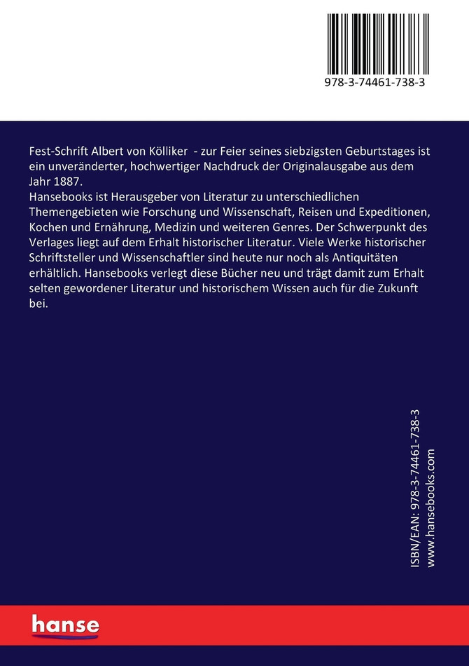 Fest-Schrift Albert von Kölliker