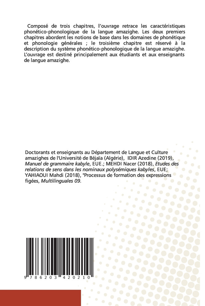 Précis de phonétique et de phonologie berbères