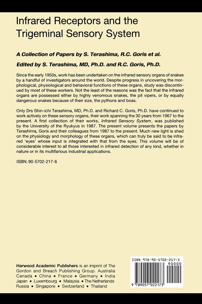 Infrared Receptors and the Trigeminal Sensory System