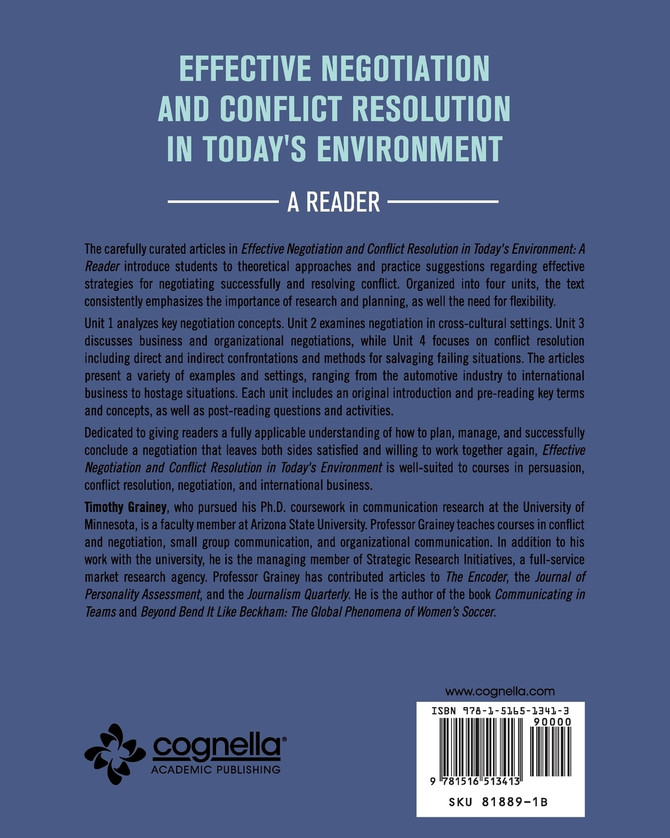 Effective Negotiation and Conflict Resolution in Today's Environment