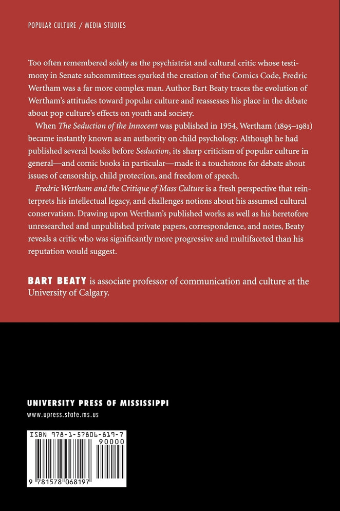 Fredric Wertham and the Critique of Mass Culture