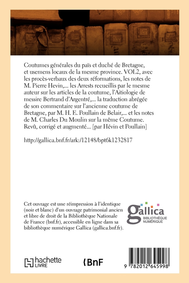 Coutumes générales du païs et duché de Bretagne. V2 (Éd.1745-1748)