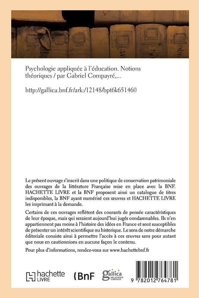 Psychologie appliquée à l'éducation. Notions théoriques (Éd.1890-1889)