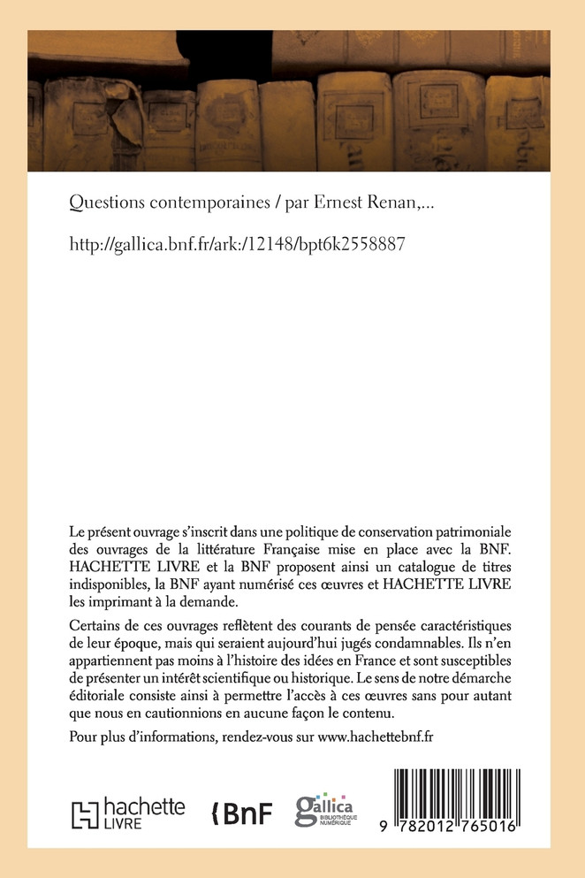 Questions contemporaines (Éd.1868)
