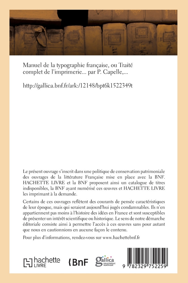 Manuel de la typographie française ou Traité complet de l'imprimerie