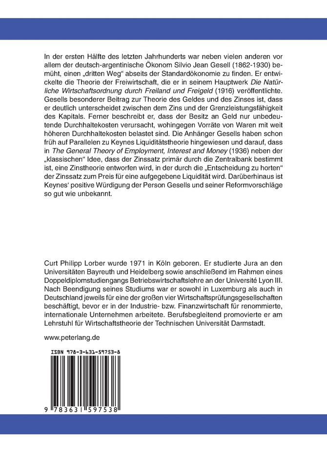Die Freigeld- und Freilandtheorie von Silvio Gesell (1862-1930)