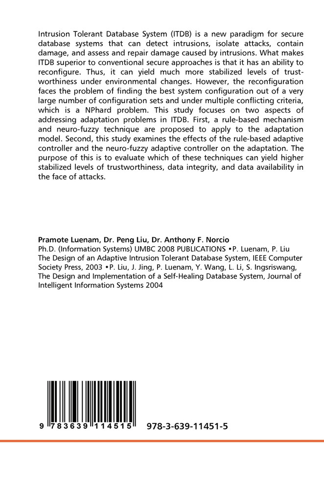 Adaptive Intrusion Tolerant Database Systems