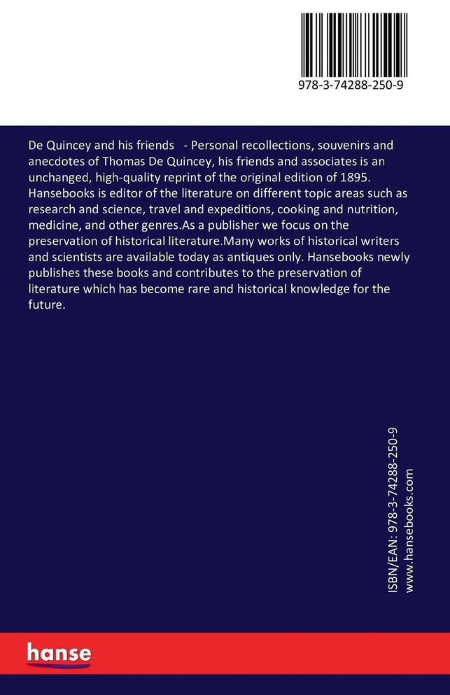 De Quincey and his friends