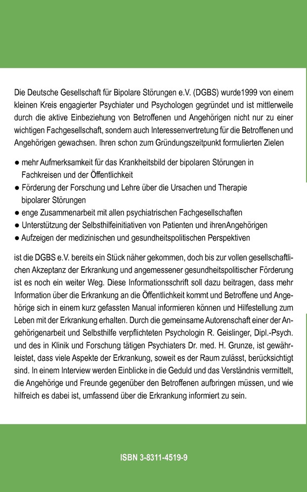 Bipolare Störungen (manisch-depressive Erkrankungen)
