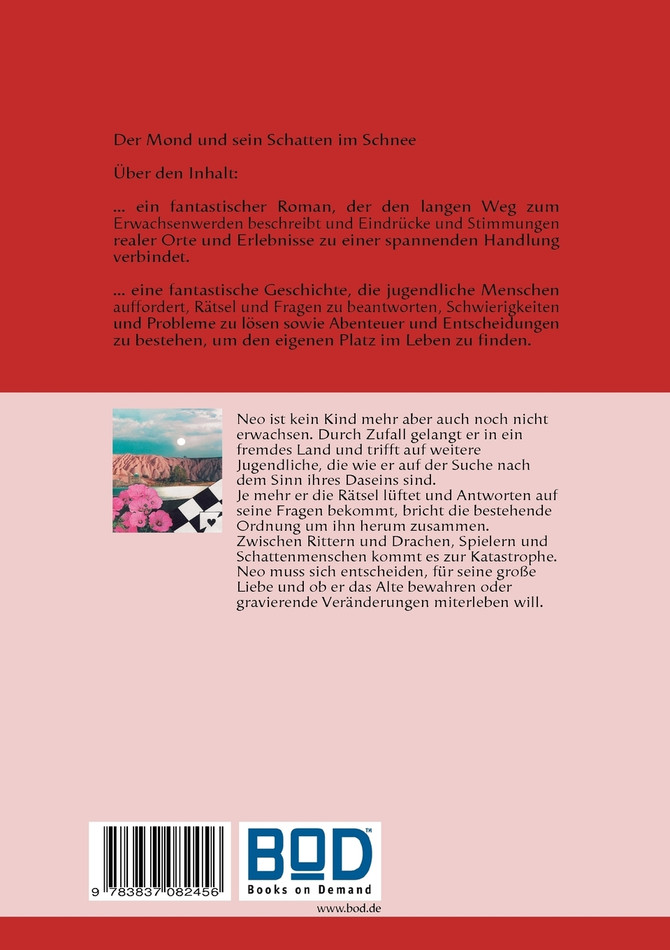 Der Mond und sein Schatten im Schnee